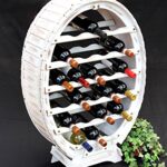 DanDiBo – Portabottiglie in legno, per 24 bottiglie, stile vintage shabby chic, colore: bianco