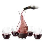 Final Touch Conundrum-Set regalo per vino rosso con ventilazione per il Decanter e bicchieri da vino vino rosso senza stelo