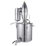JIXIN Kit Distillatore per Alcol Acqua, Kit per Distillazione Vino, Distillatore in Acciaio Inossidabile 304 per Distillatore di Vino, 20L / 4,4 Galloni