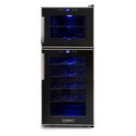 Klarstein Reserva 21 Ccantinetta frigorifero per vino Con 5 Ripiani Estraibili (35 x 82 x 48 cm, 56 Litri, 21 Bottiglie, 2 Zone di raffreddamento, illuminazione interna) nera…
