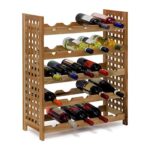 Relaxdays – Cantinetta per Vino in Legno di Noce Oliato 5 Scaffali, Spazio per 25 Bottiglie, 73 X 63 X 25 cm, marrone