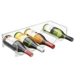 mDesign Cantinetta assemblabile – Cantinetta vino per bottiglie d’acqua e bottiglie di vino – Portabottiglie moderno con 5 vani generosi – trasparente